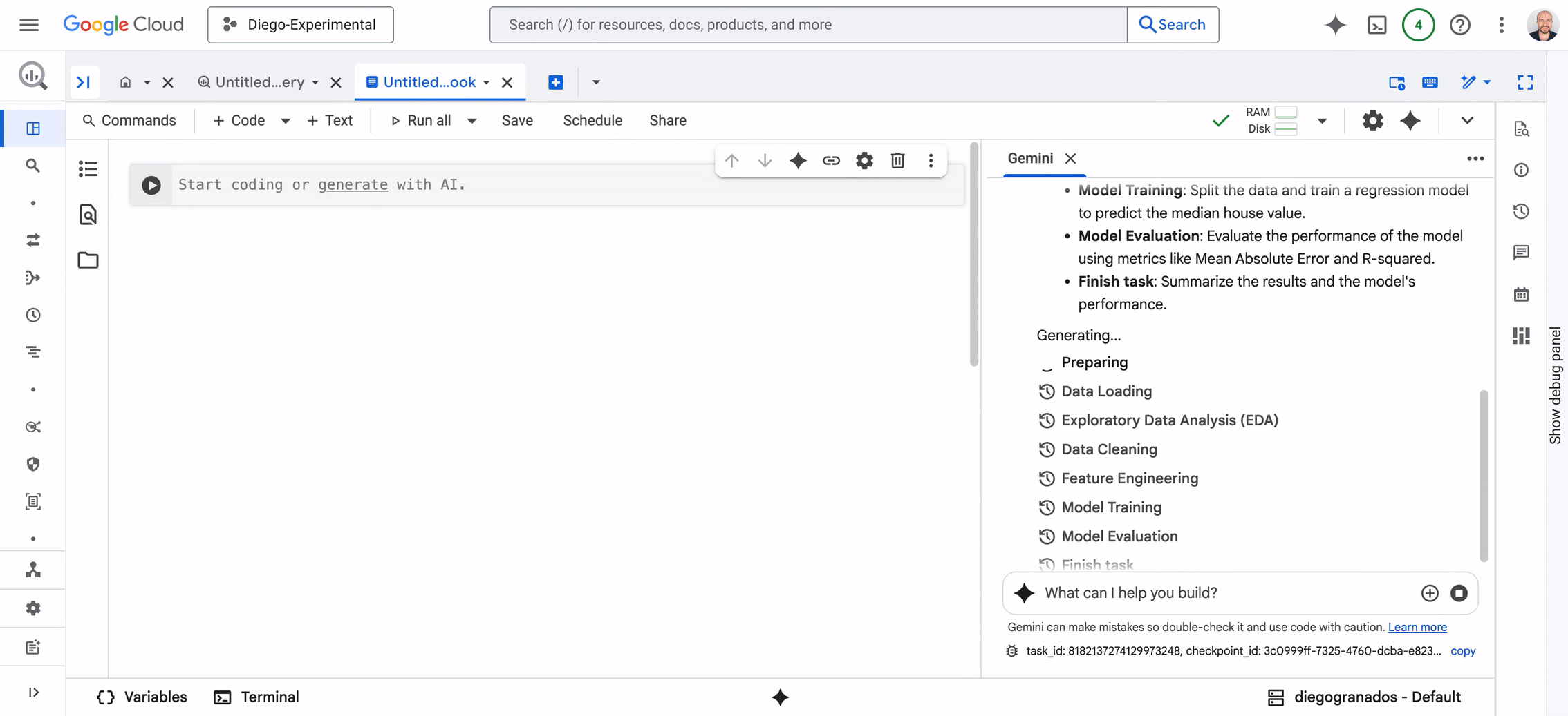 Announcing AI-first Colab notebook experience for Google Cloud
