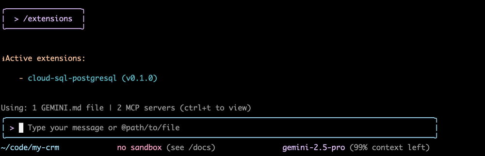 GCP – Launching Gemini CLI extensions for Google Data Cloud