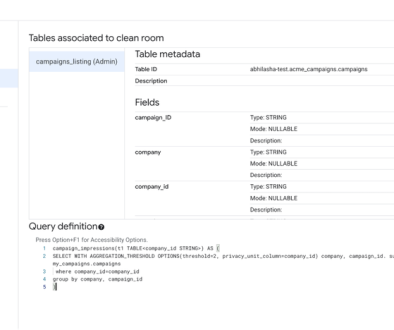 Secure data collaboration with query templates in BigQuery data clean rooms