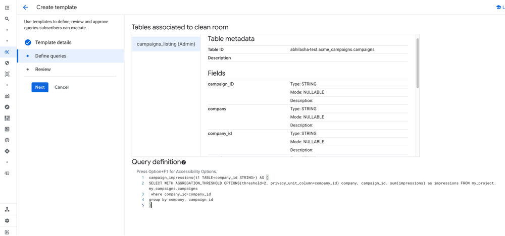 GCP – Secure data collaboration with query templates in BigQuery data clean rooms