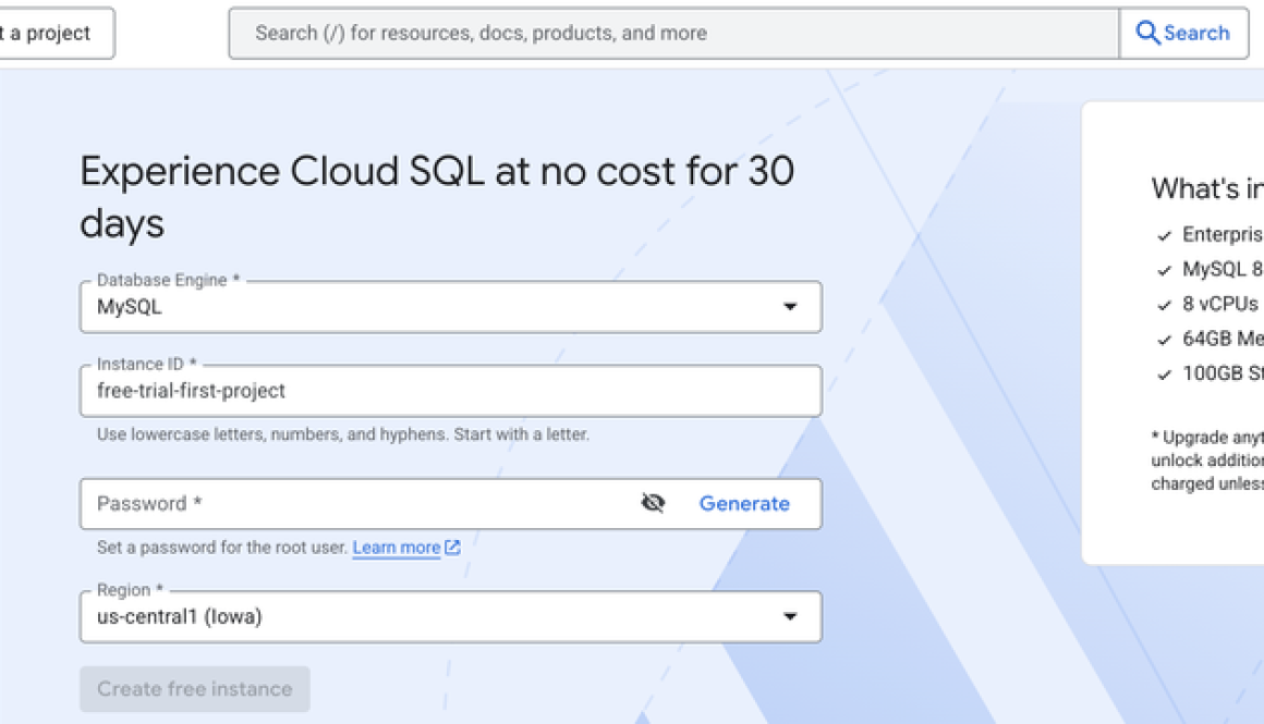 Announcing Cloud SQL free trial instances: Experience the power of a fully managed database
